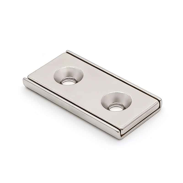 Цена по прейскуранту завода-изготовителя, дешевый постоянный магнит из редкоземельных металлов 20 кг-30 кг, мощный силовой блок, форма с двойным потайным отверстием, канальный магнит NdFeB