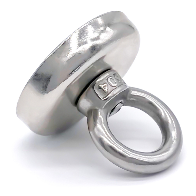 Подводный поисковый неодимовый магнит с круглым основанием и подъемным кольцом